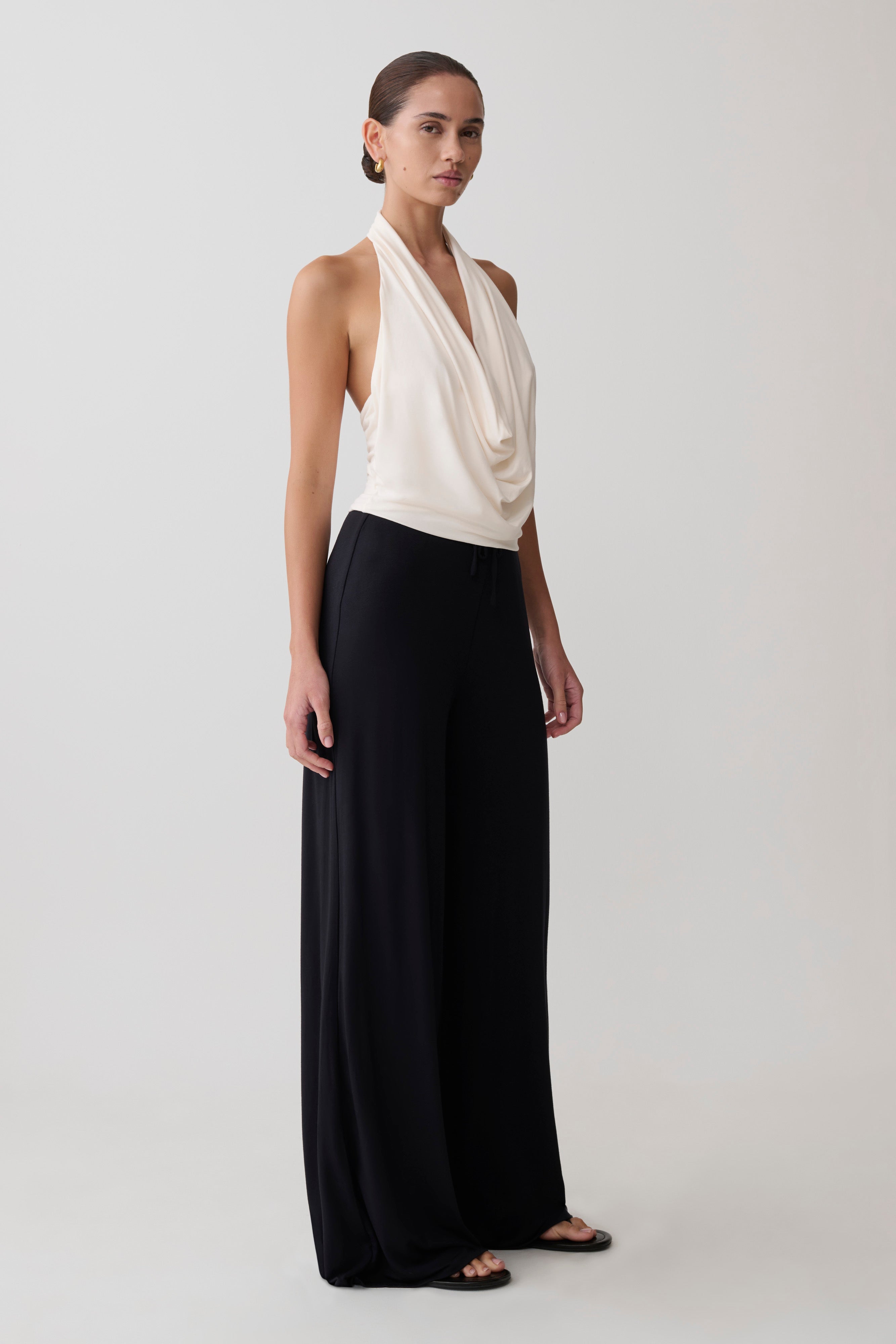 Huyen Cowl Front Modal Top - Ivory