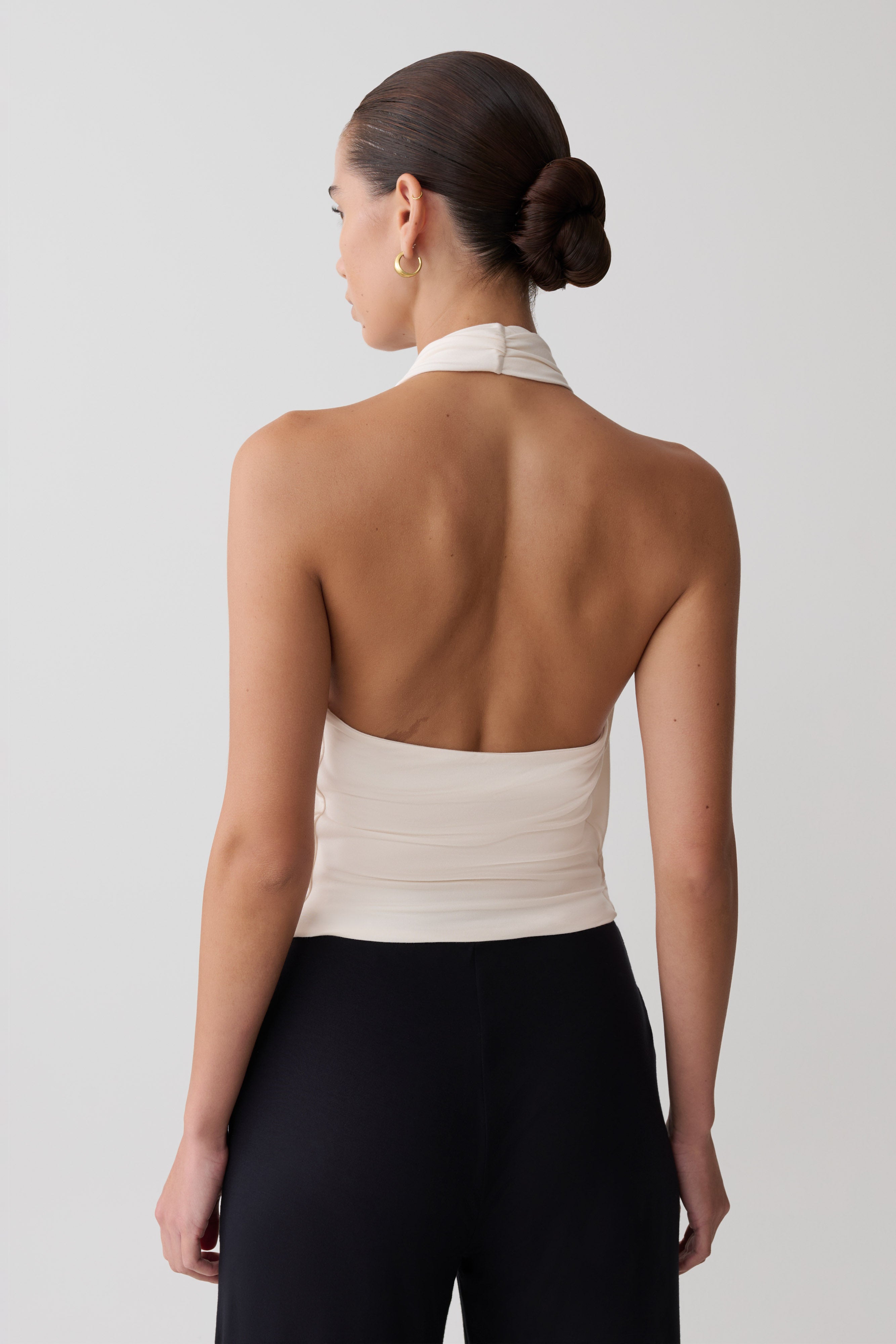 Huyen Cowl Front Modal Top - Ivory