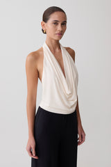 Huyen Cowl Front Modal Top - Ivory