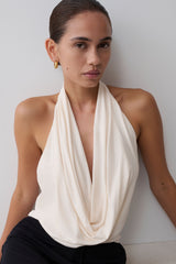 Huyen Cowl Front Modal Top - Ivory
