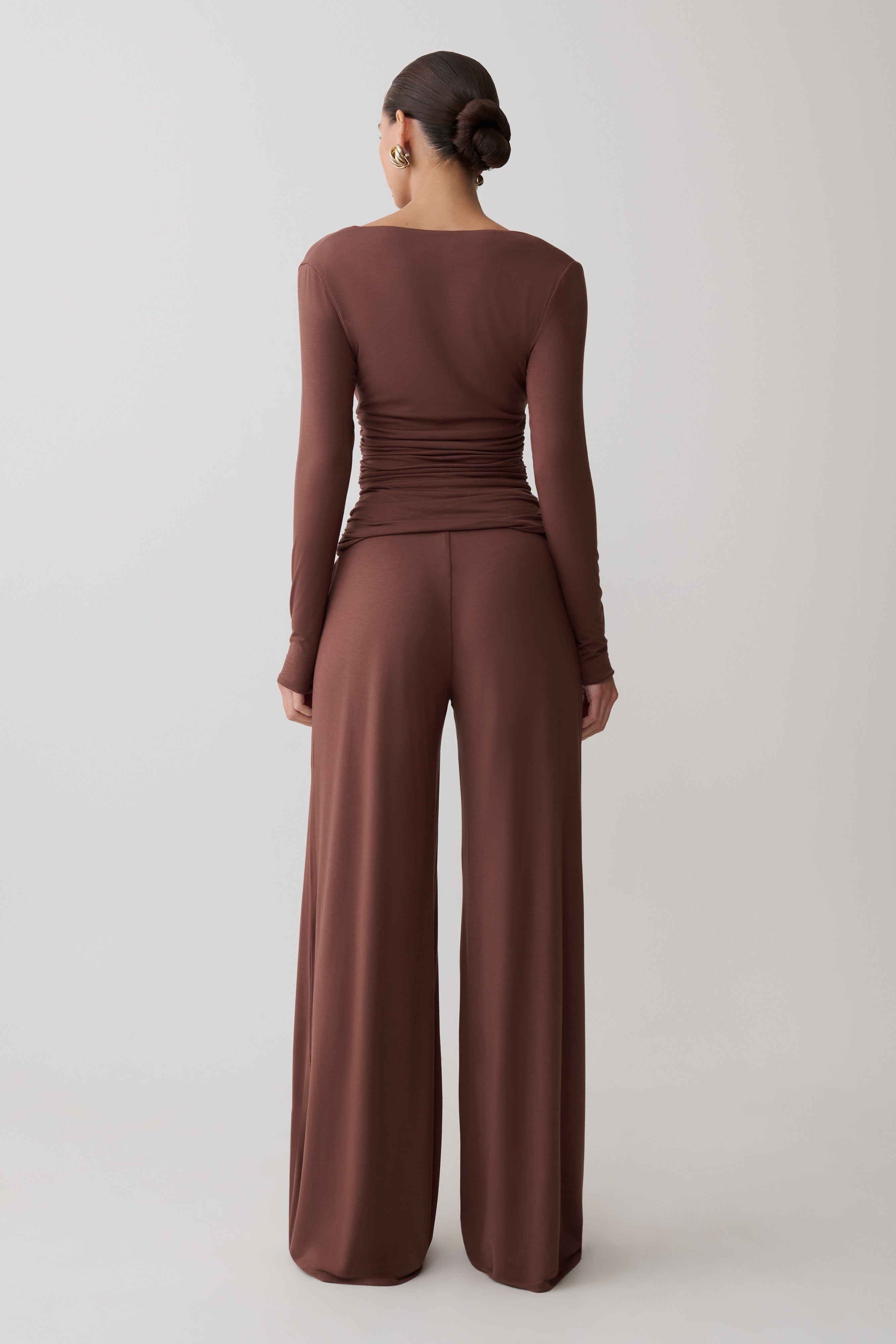 Sari Long Sleeve Modal Top - Chocolate