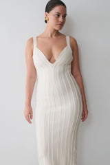 Gia Bandage Knit Midi Dress - Ivory