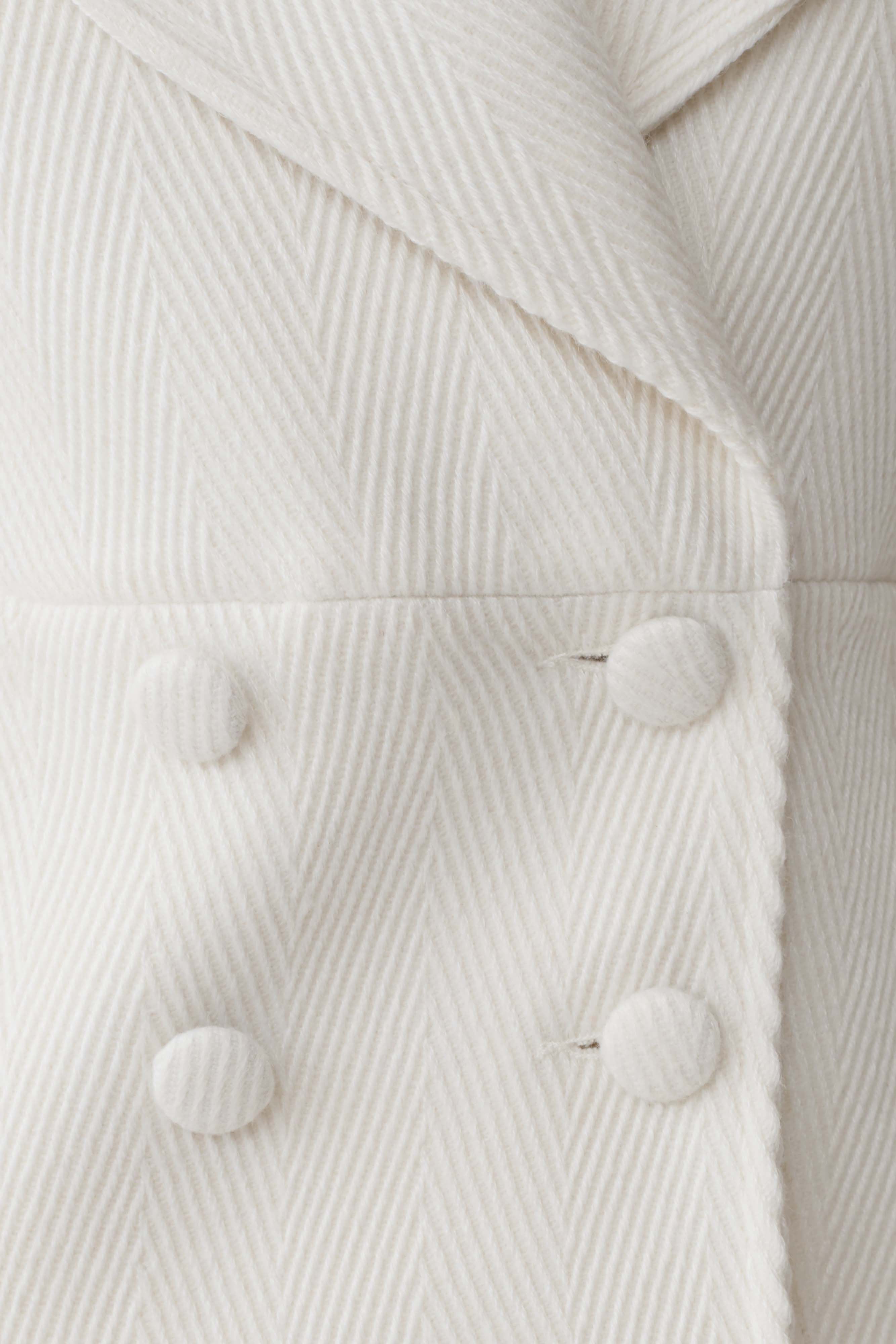 Elara Cropped Collared Jacket - Ivory