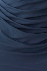 Vina Gathered Jersey Midi Dress - Ink Blue