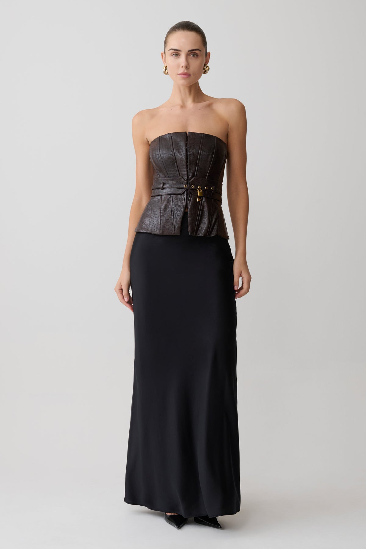 Sabrina Silk Blend Maxi Skirt - Black