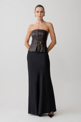 Sabrina Silk Blend Maxi Skirt - Black