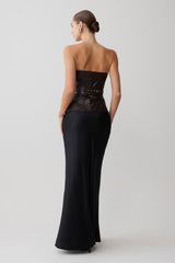 Sabrina Silk Blend Maxi Skirt - Black