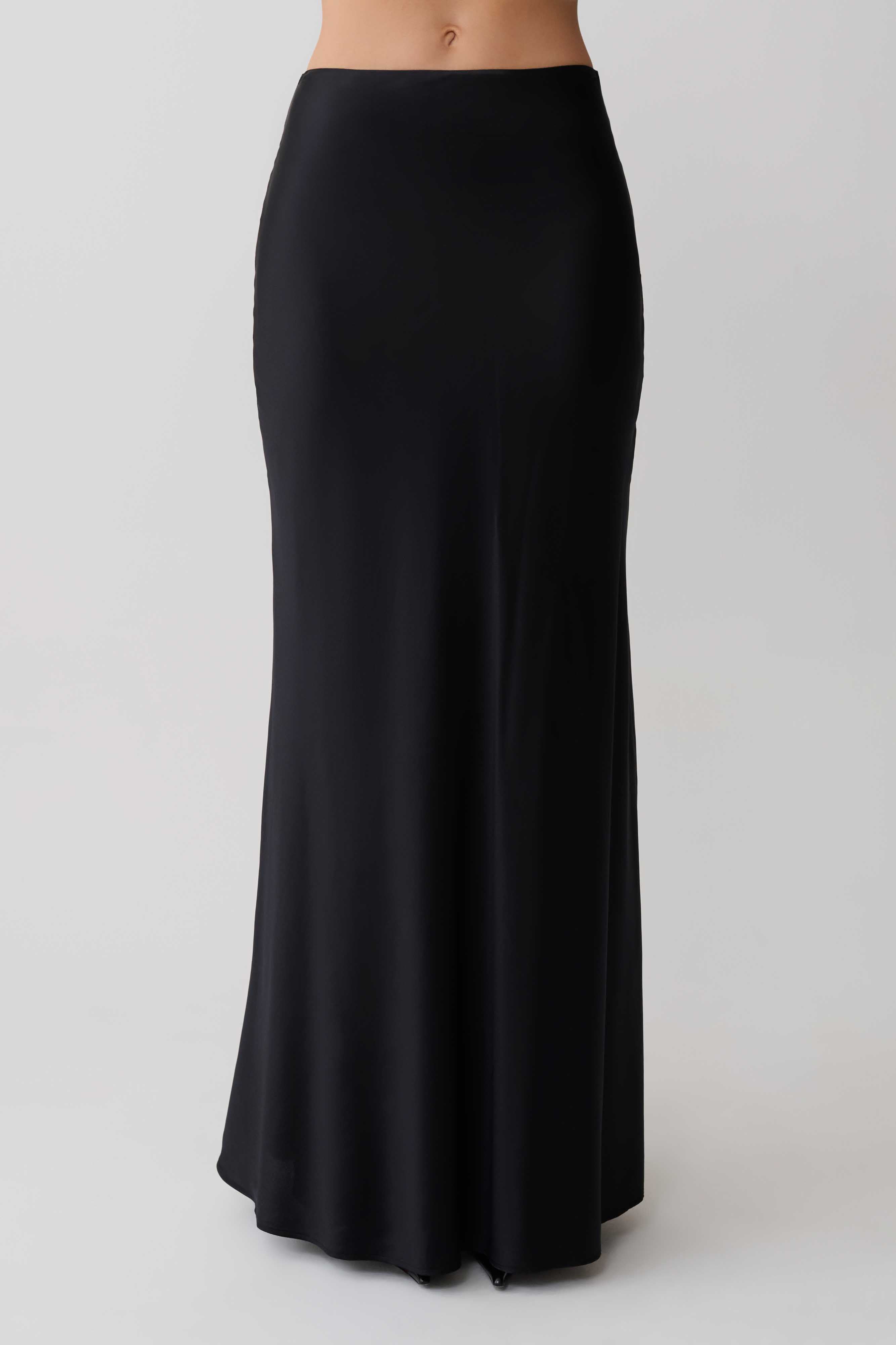 Sabrina Silk Blend Maxi Skirt - Black