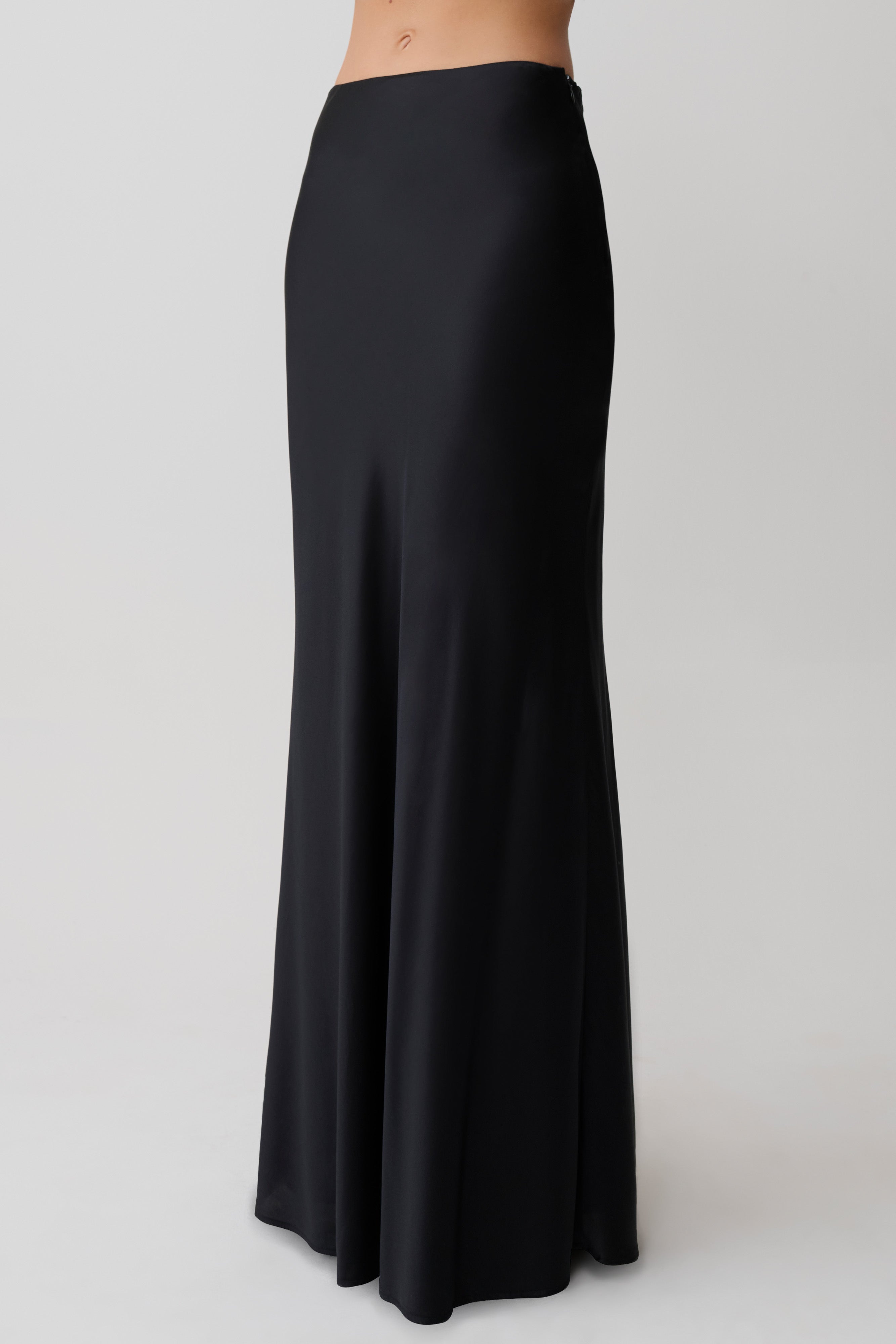 Sabrina Silk Blend Maxi Skirt - Black