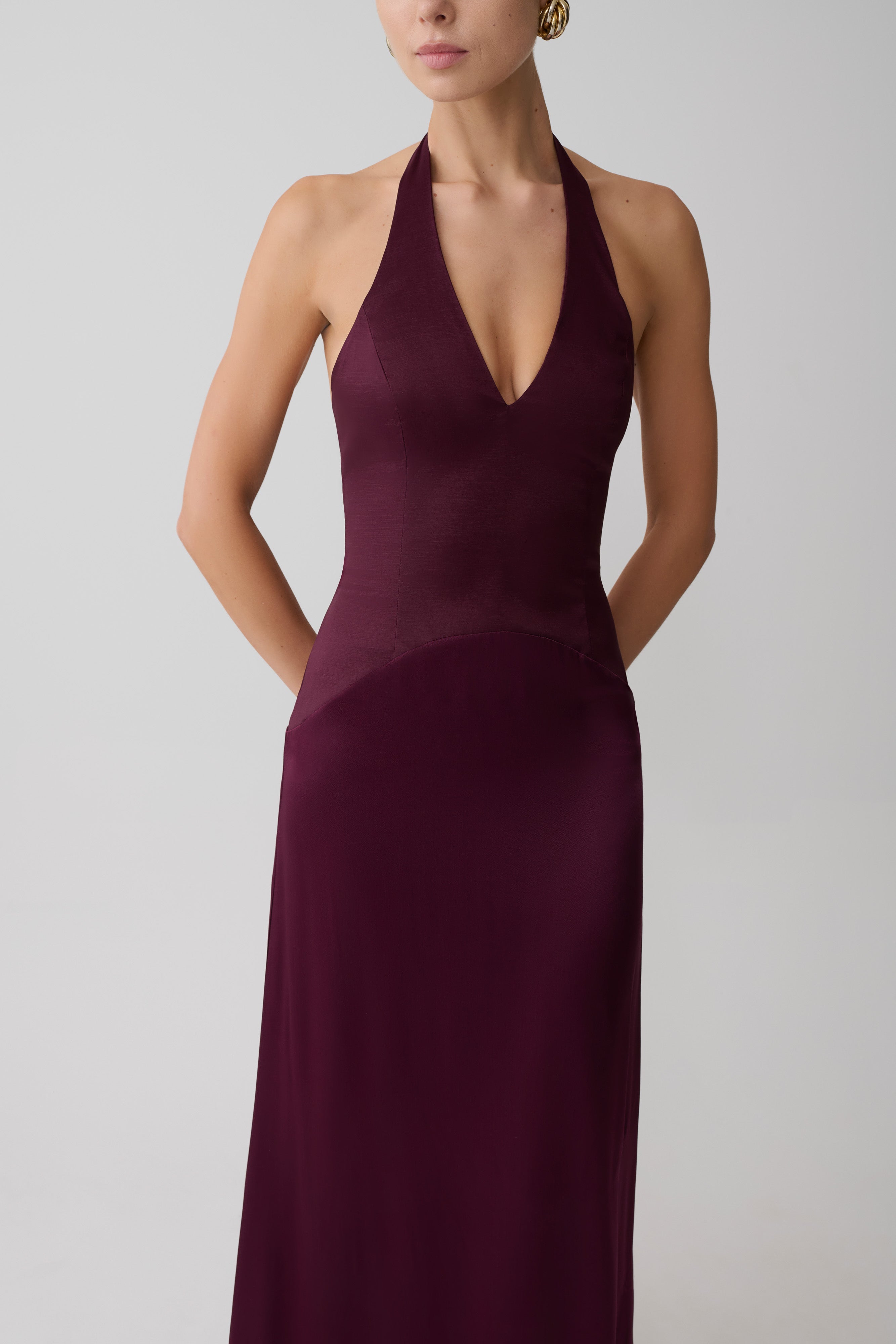 Maura Taffeta And Satin Maxi Dress - Wine