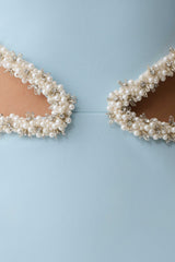 Nicole Embellished Cut Out Maxi Dress - Pale Blue