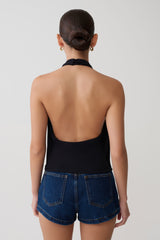Huyen Cowl Front Modal Top - Black