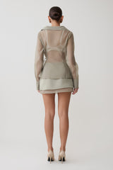 Frankie Satin Mini Skirt - Smoke