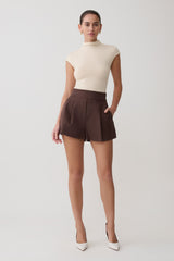 Alden High Waisted Short - Chocolate