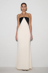 Hien Sequin Halter Maxi Dress - Black/Ivory