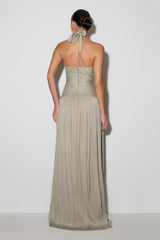 Juliette Pleated Chiffon Maxi Dress - Silver