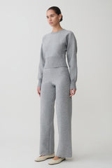 Kerrymae Straight Leg Knit Pants - Grey Marle