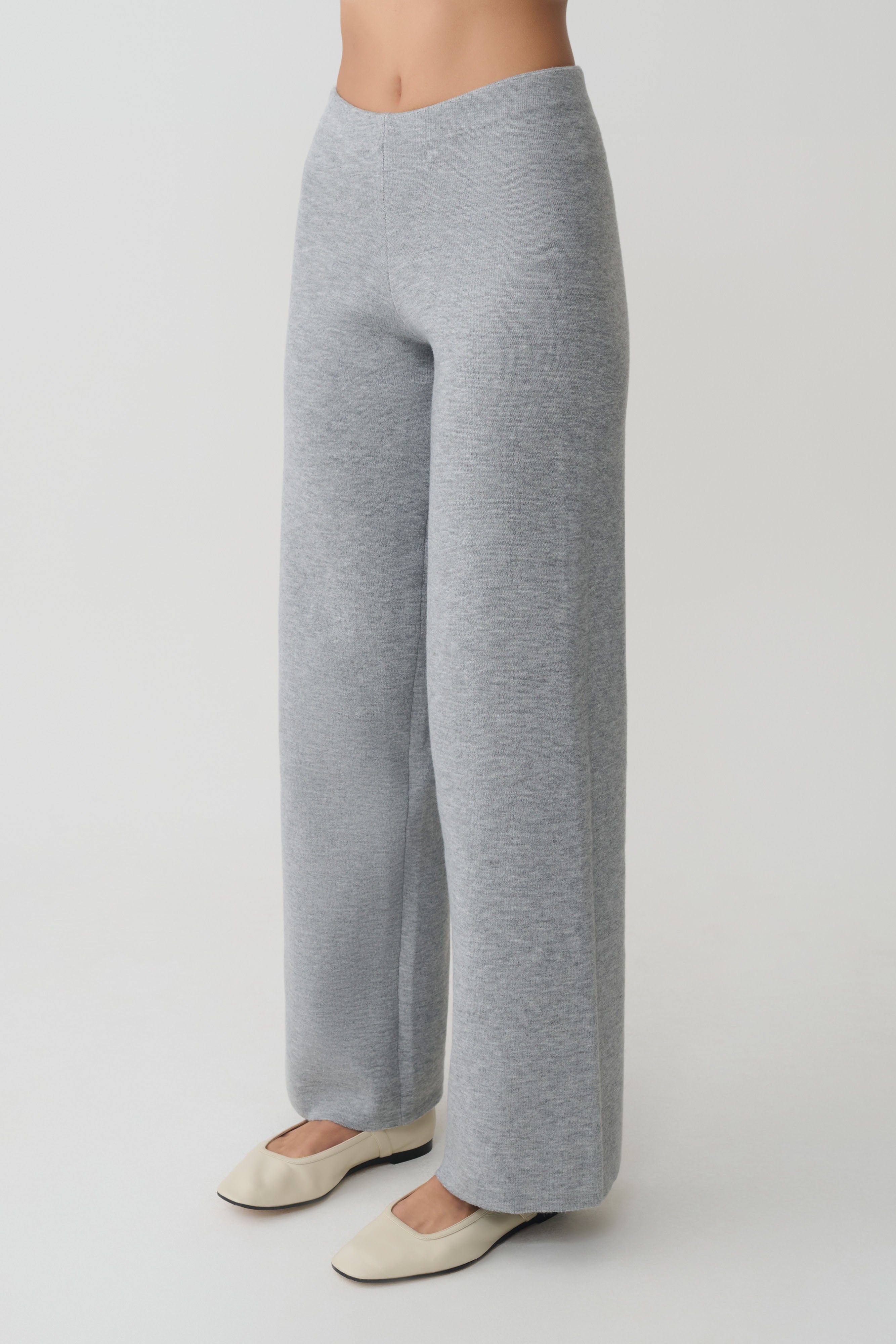 Kerrymae Straight Leg Knit Pants - Grey Marle