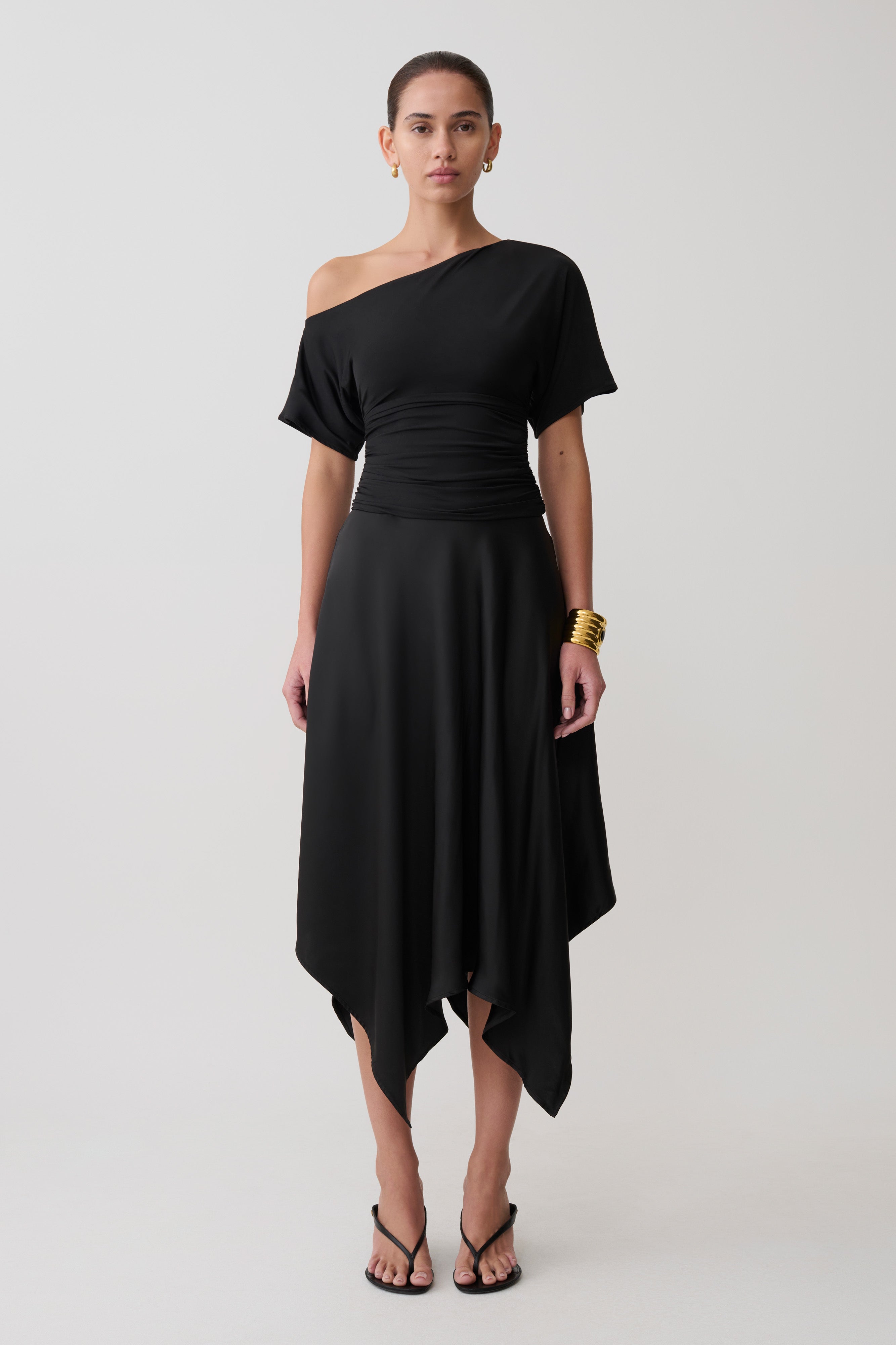Luu Off Shoulder Slinky Top - Black