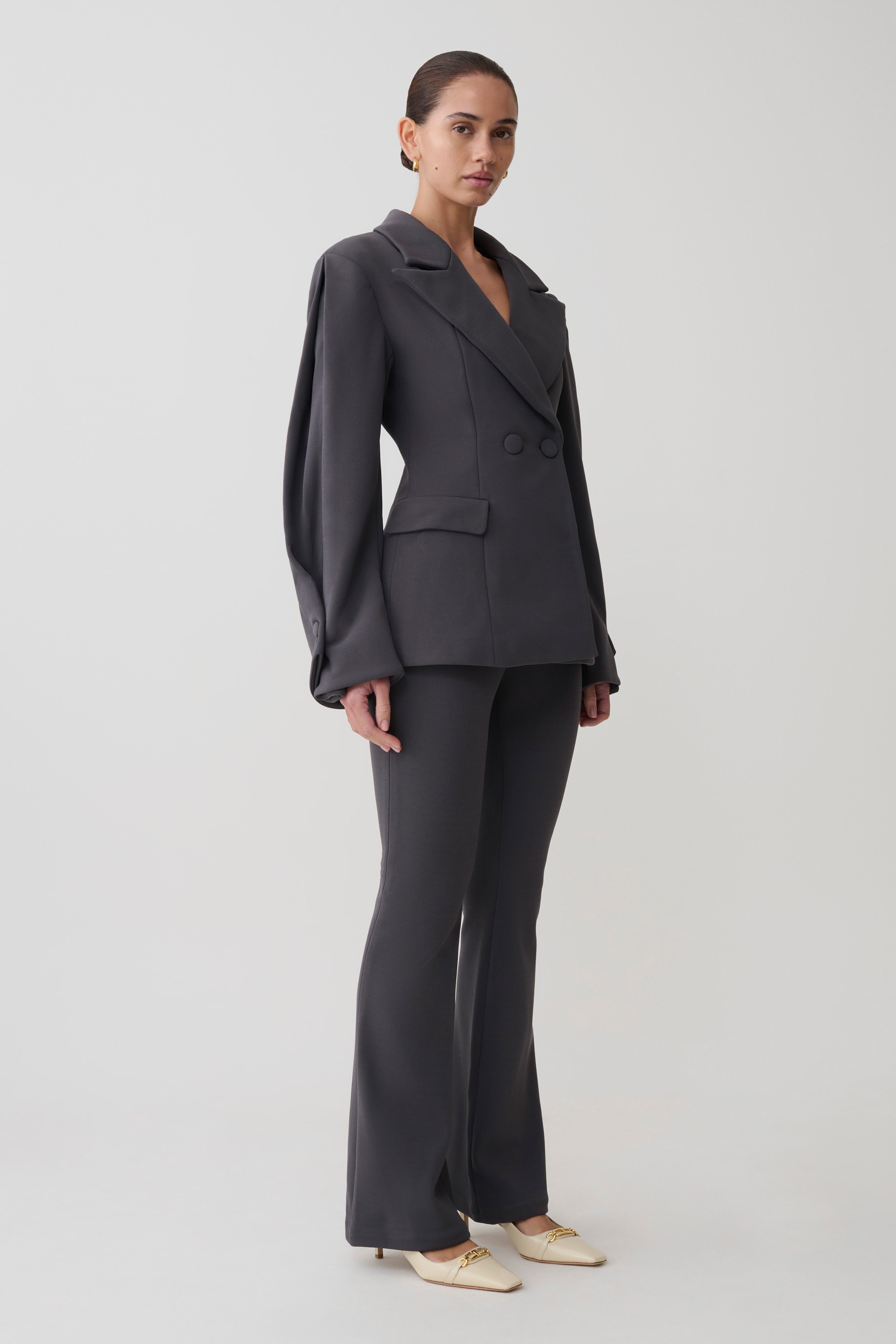 Wesley Structured Blazer - Charcoal Shadow