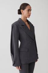 Wesley Structured Blazer - Charcoal Shadow