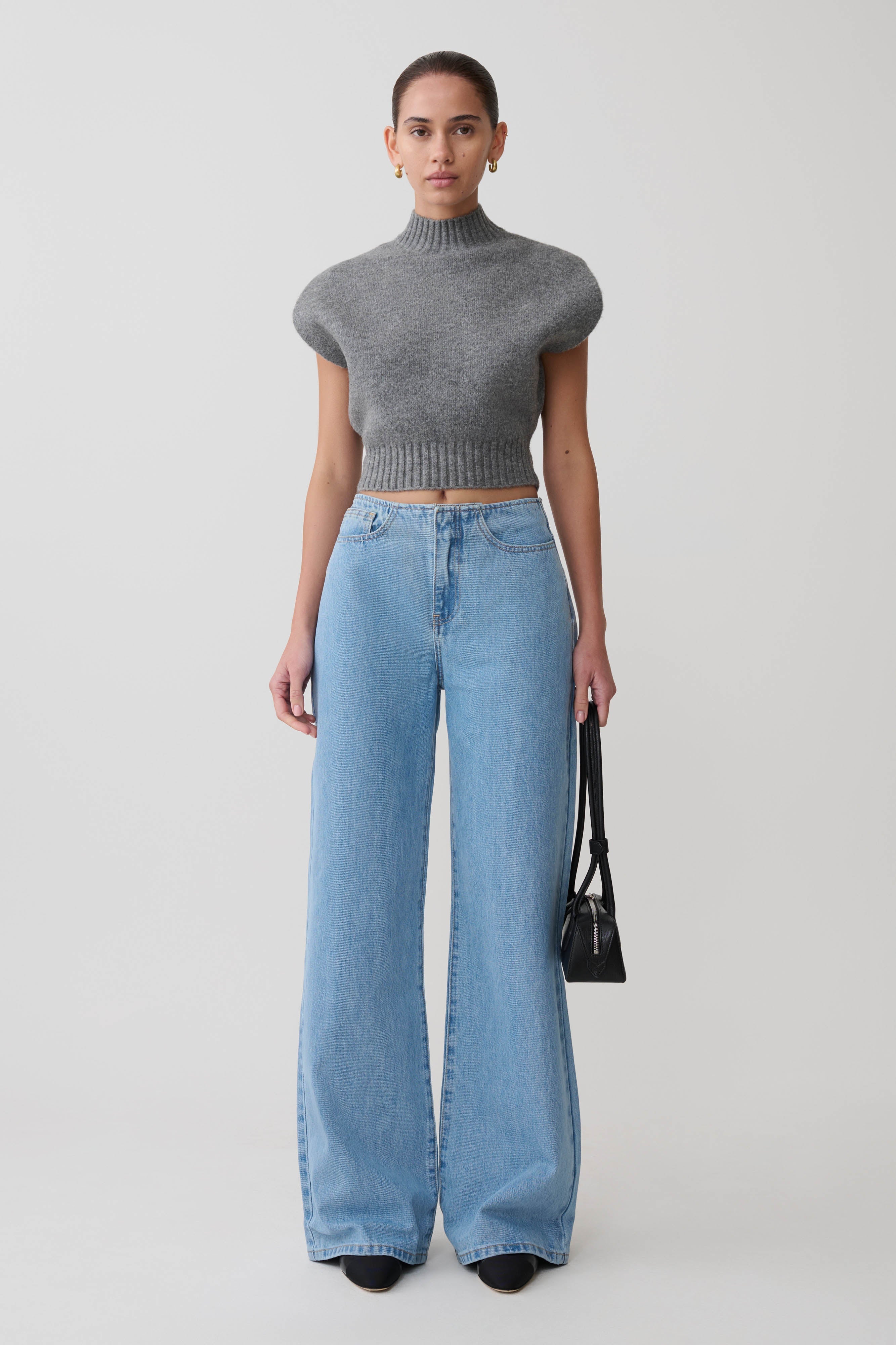 Niko Knit Oversized Top - Charcoal