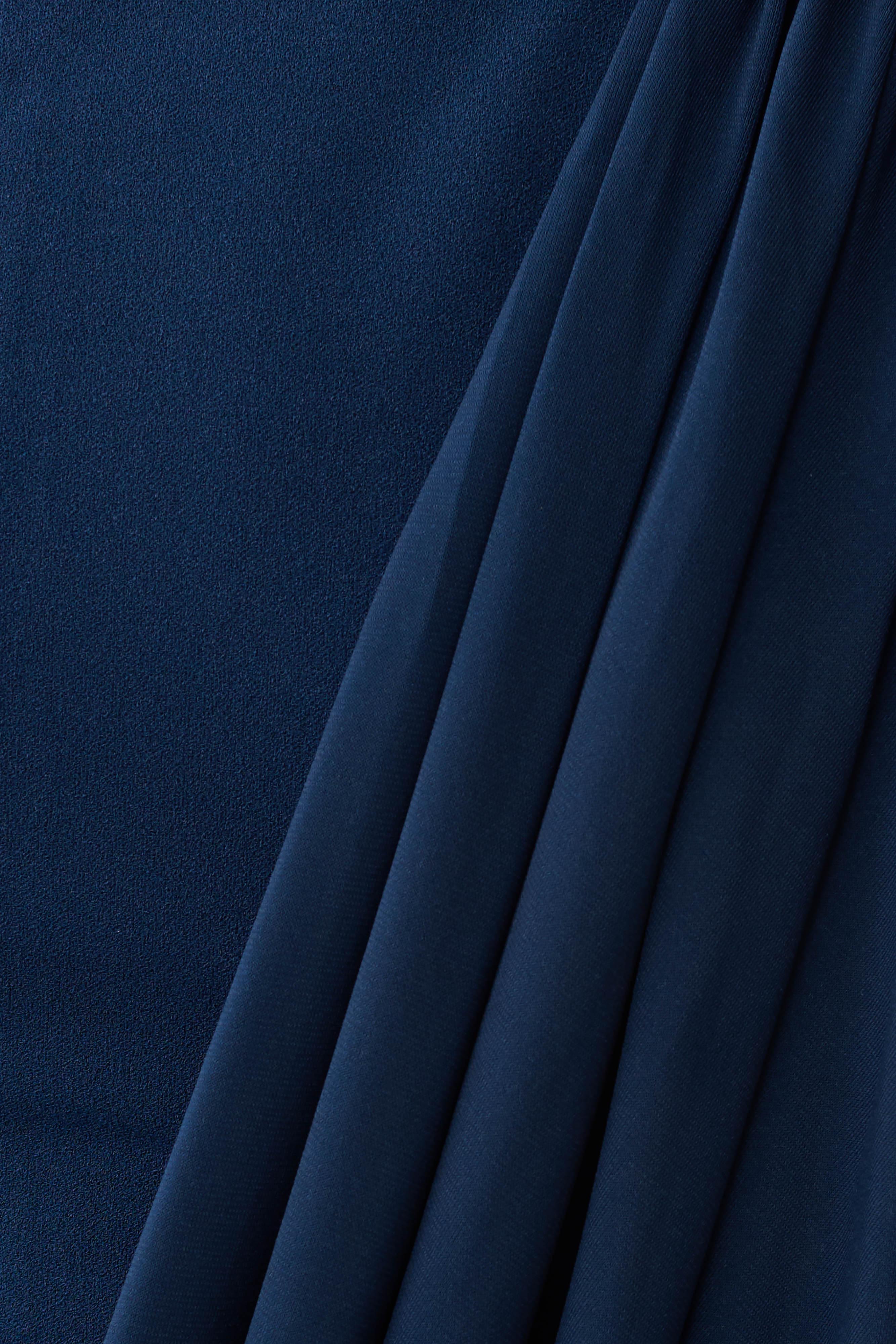 Rhea Detachable Cape Jersey Maxi Dress - Navy