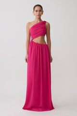Aria Chiffon Cut Out Maxi Dress - Fuchsia