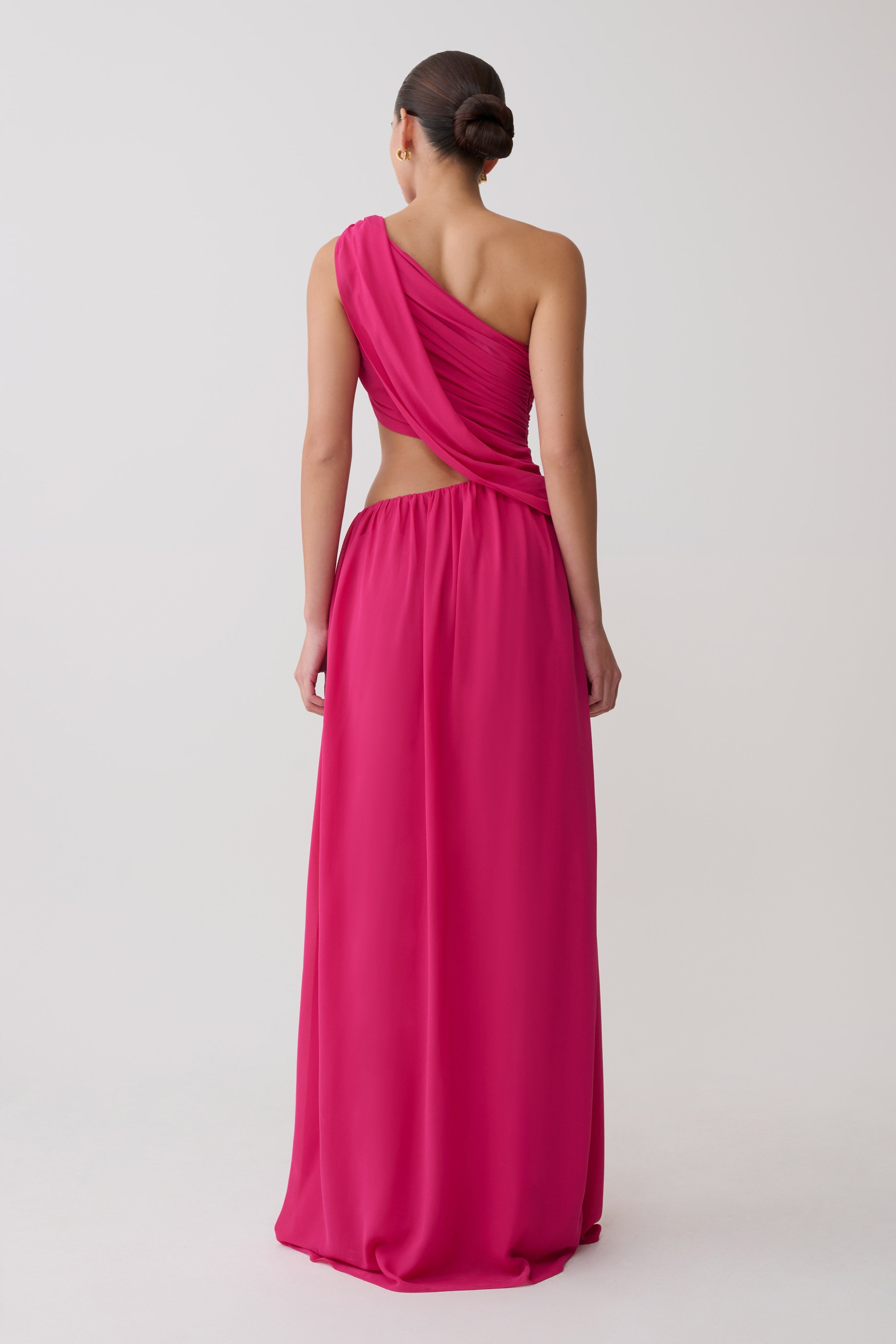 Aria Chiffon Cut Out Maxi Dress - Fuchsia