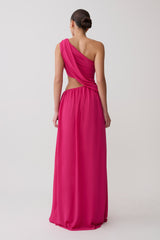 Aria Chiffon Cut Out Maxi Dress - Fuchsia