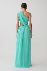 Aria Chiffon Cut Out Maxi Dress - Lagoon