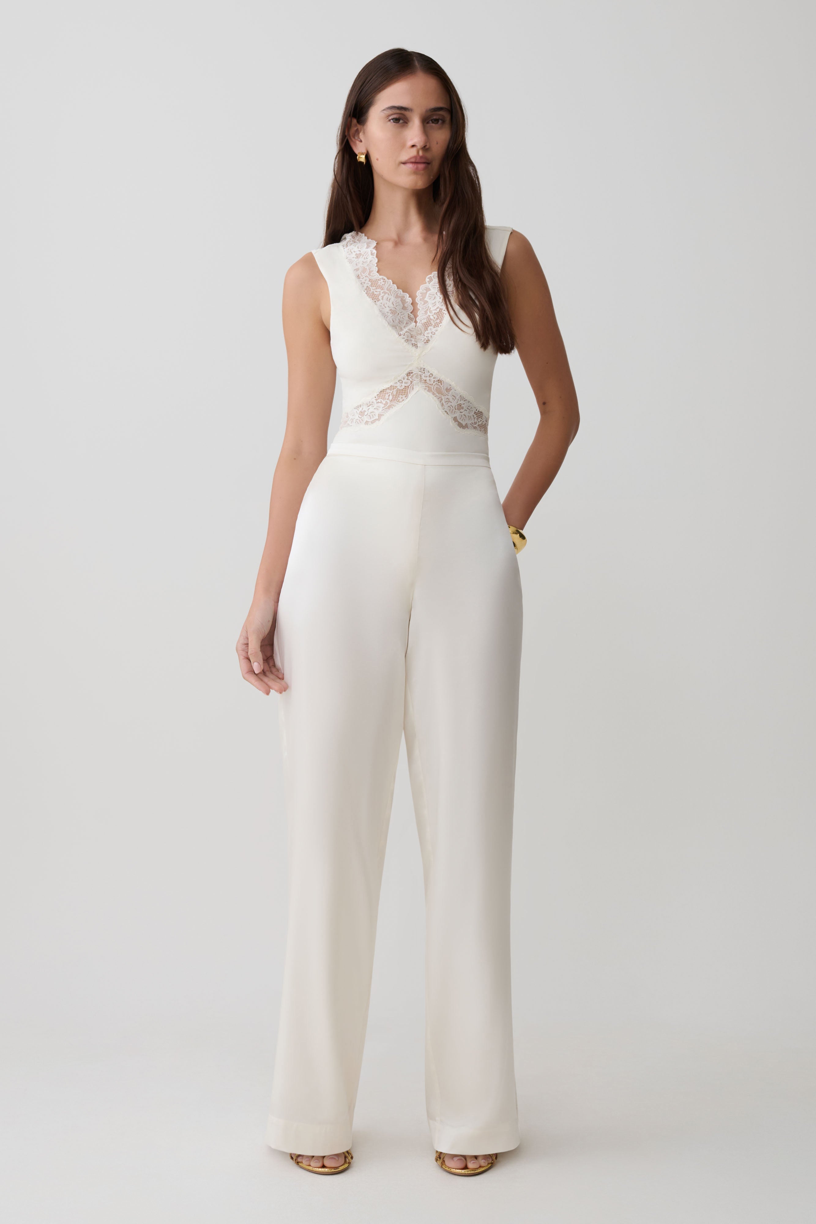 Electra Slinky Lace Bodysuit - Ivory