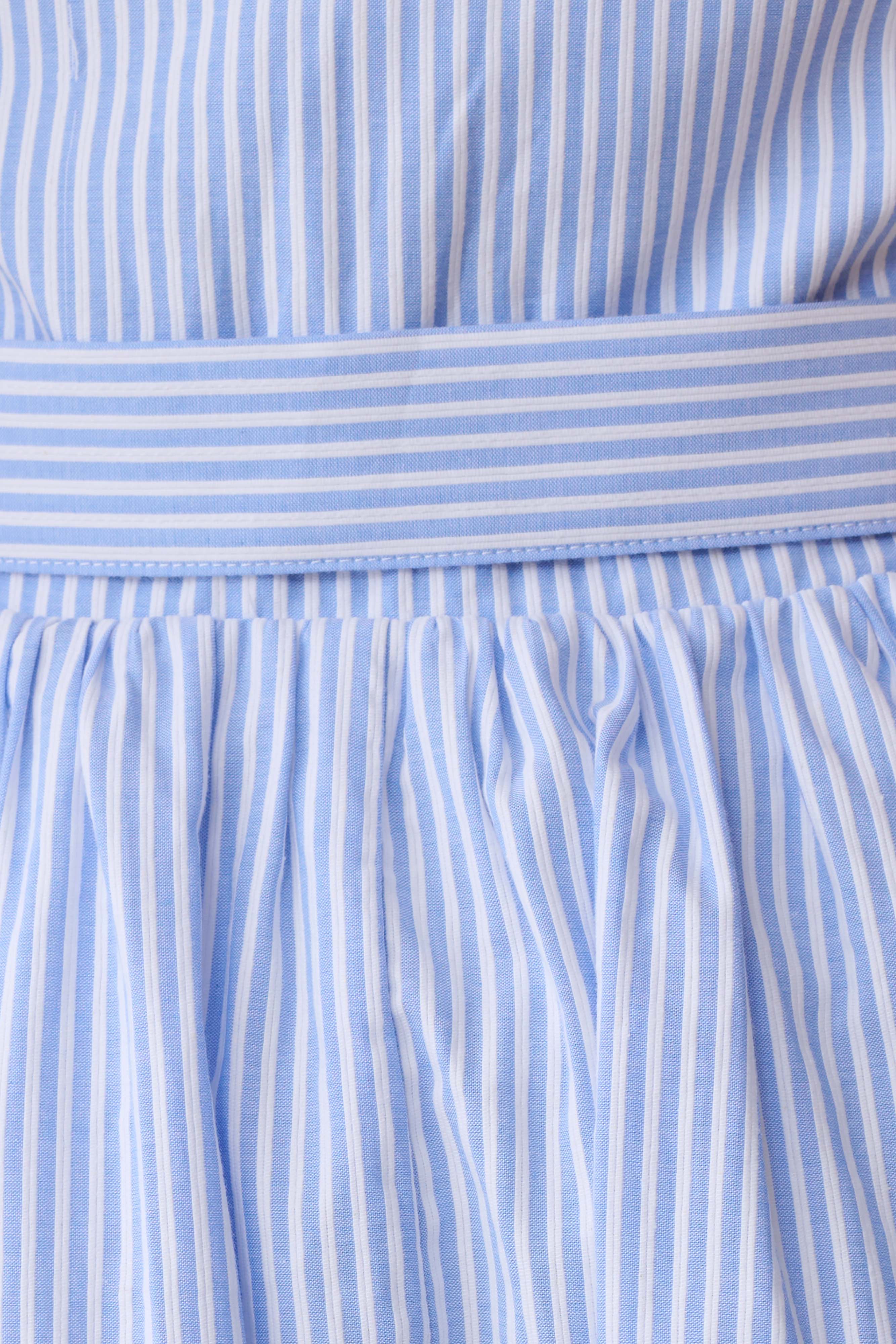 Cindy Collared Midi Dress - Blue Pinstripe