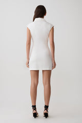 Sheriden Collared Mini Denim Dress - White