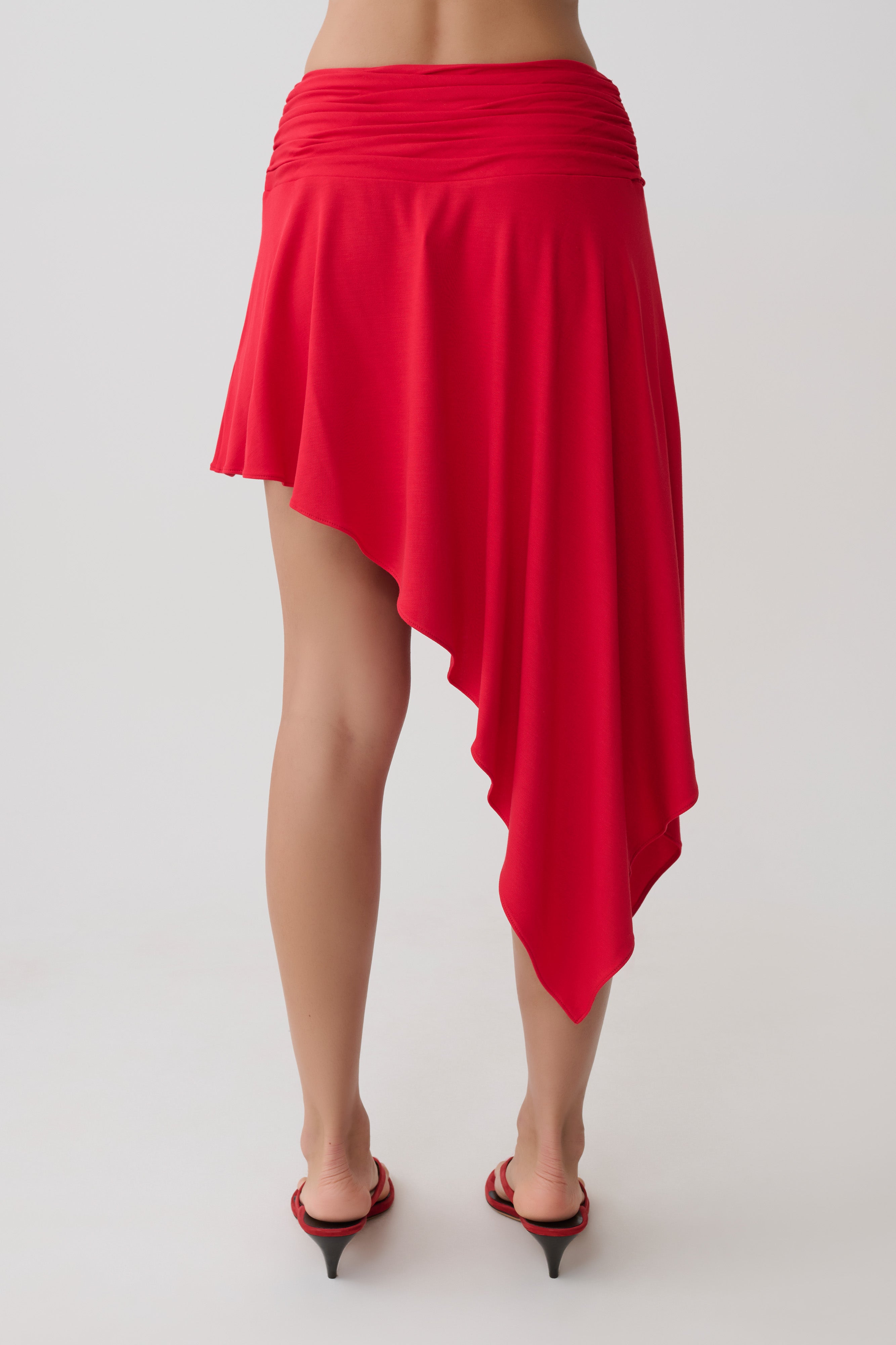 Talise Modal Hankie Midi Skirt - Red