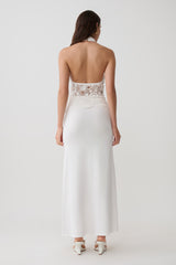 Tessie Knit & Crochet Maxi Dress - Ivory