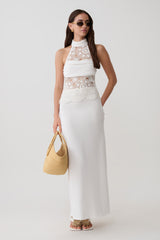 Tessie Knit & Crochet Maxi Dress - Ivory