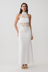 Tessie Knit & Crochet Maxi Dress - Ivory