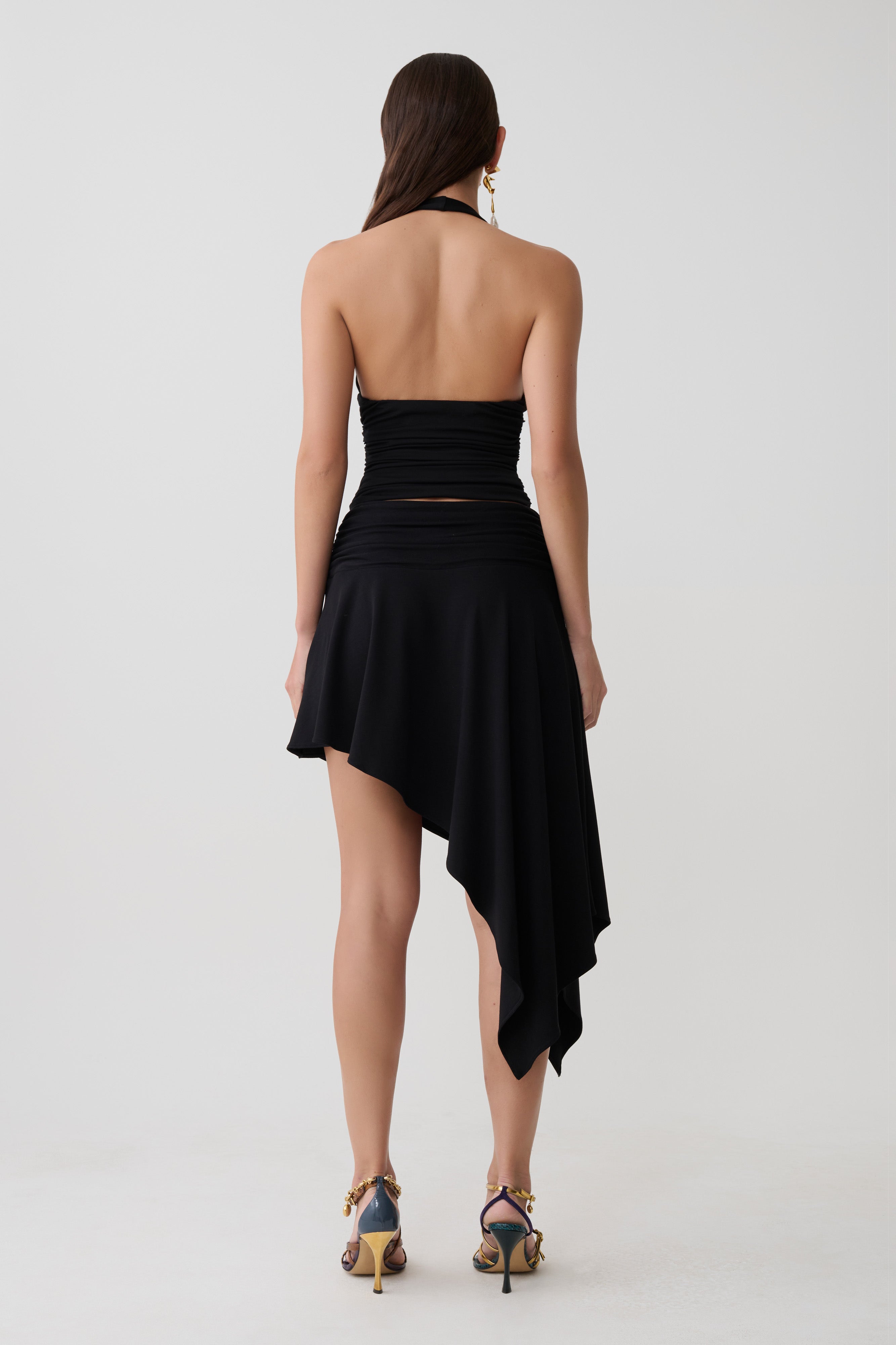 Talise Modal Hankie Midi Skirt - Black