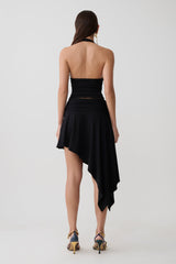 Talise Modal Hankie Midi Skirt - Black