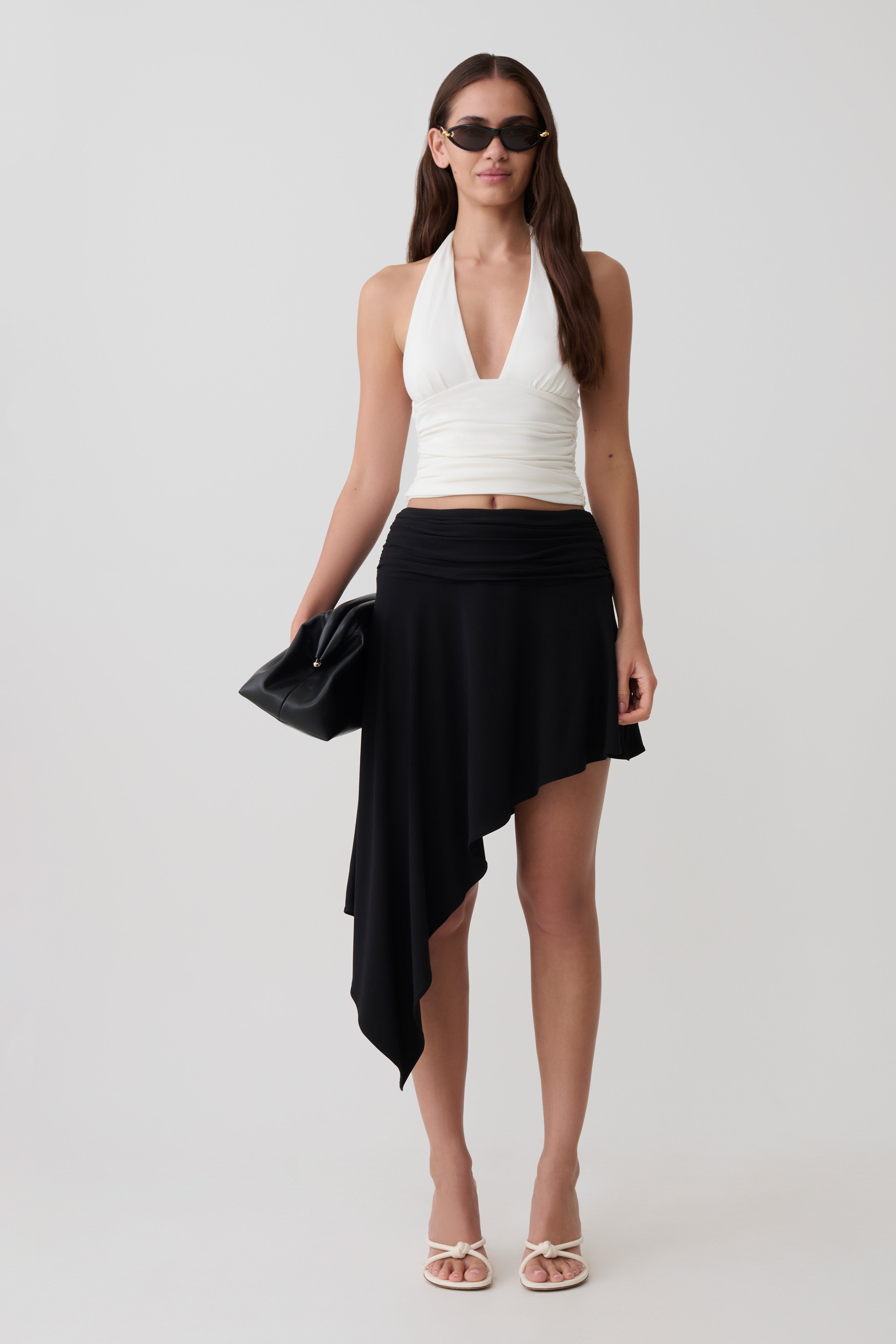 Peregrine Modal Gathered Halter Top - White