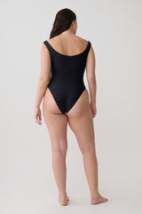Yumi U-Wire Plunge One Piece Swimsuit - Black