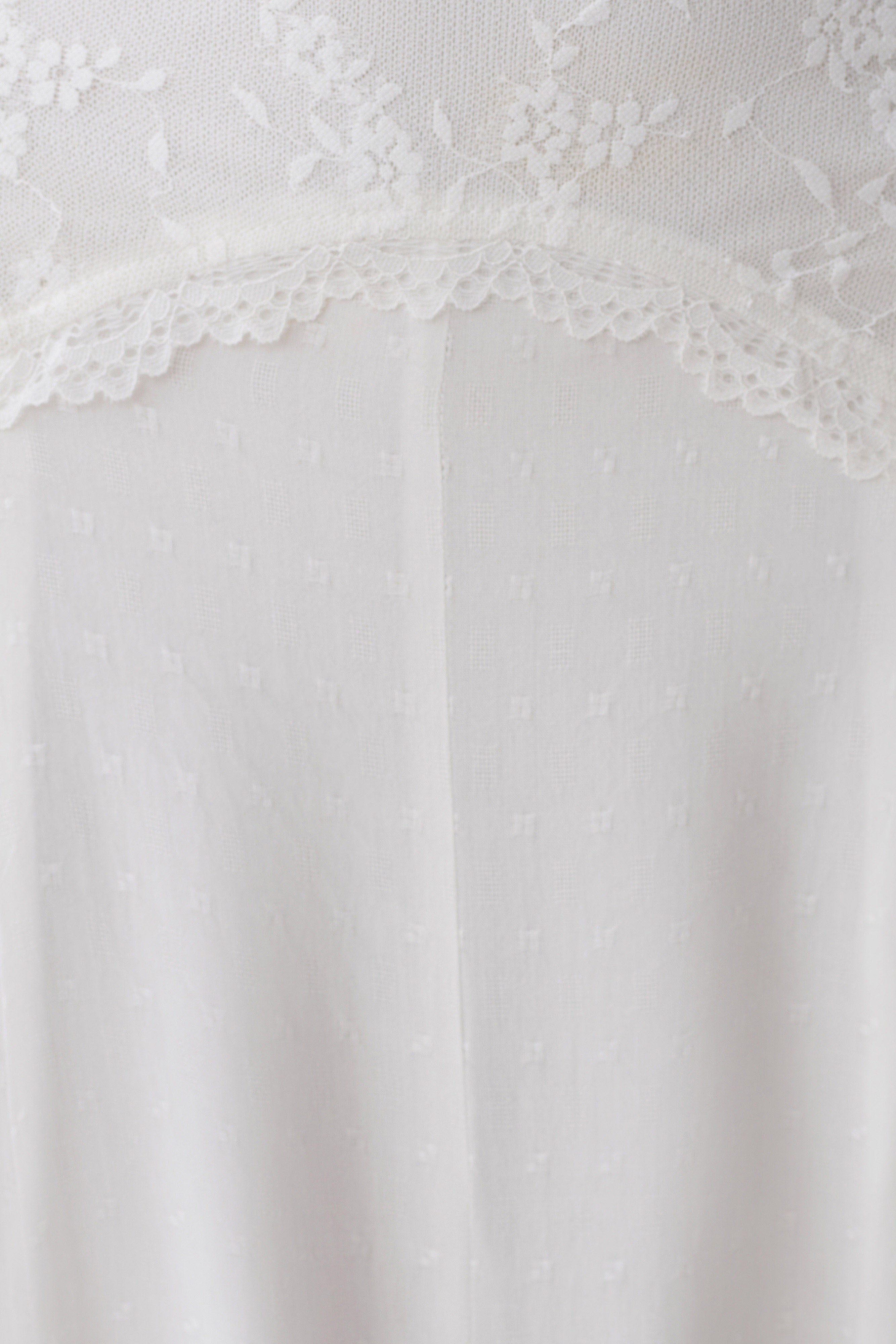 Skylar Lace Panelled Midi Skirt - White