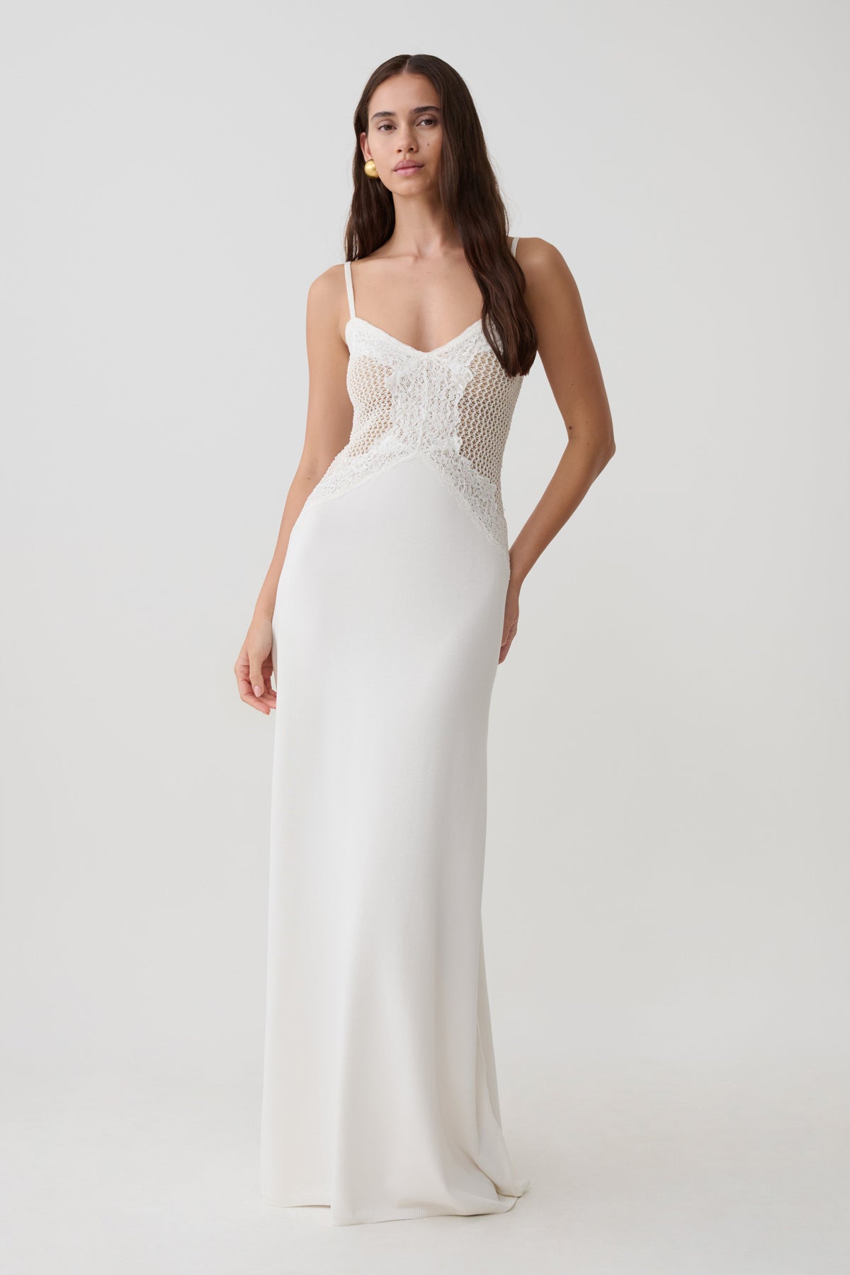 Bray Knit & Lace Maxi Dress - Ivory
