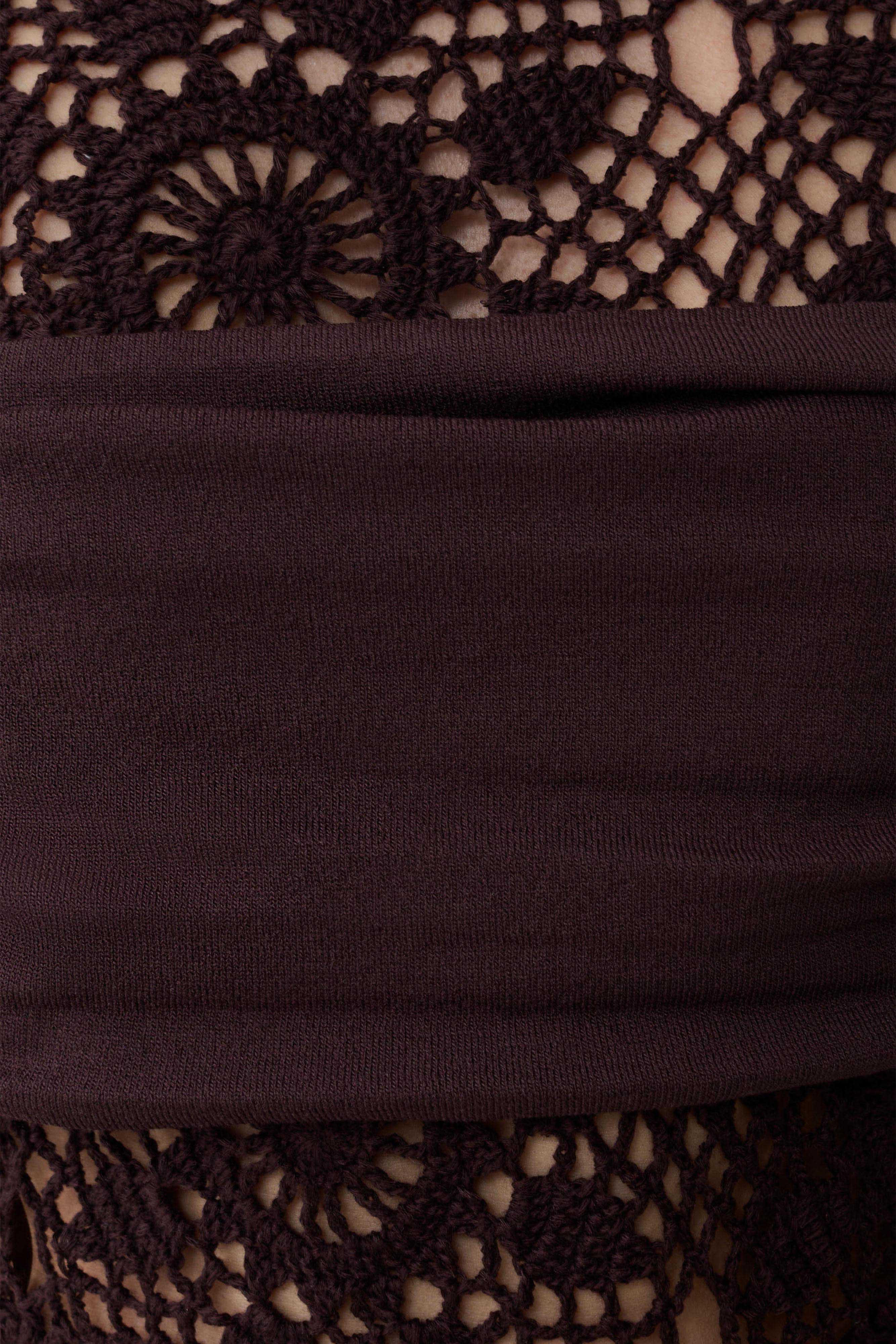 Tessie Knit & Crochet Maxi Dress - Dark Chocolate