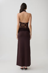 Tessie Knit & Crochet Maxi Dress - Dark Chocolate