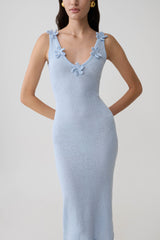 Rachael Knit Midi Dress - Light Blue