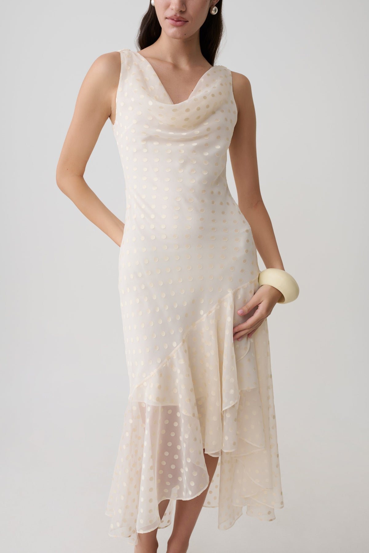 Lilah Devore Midi Dress - Ivory