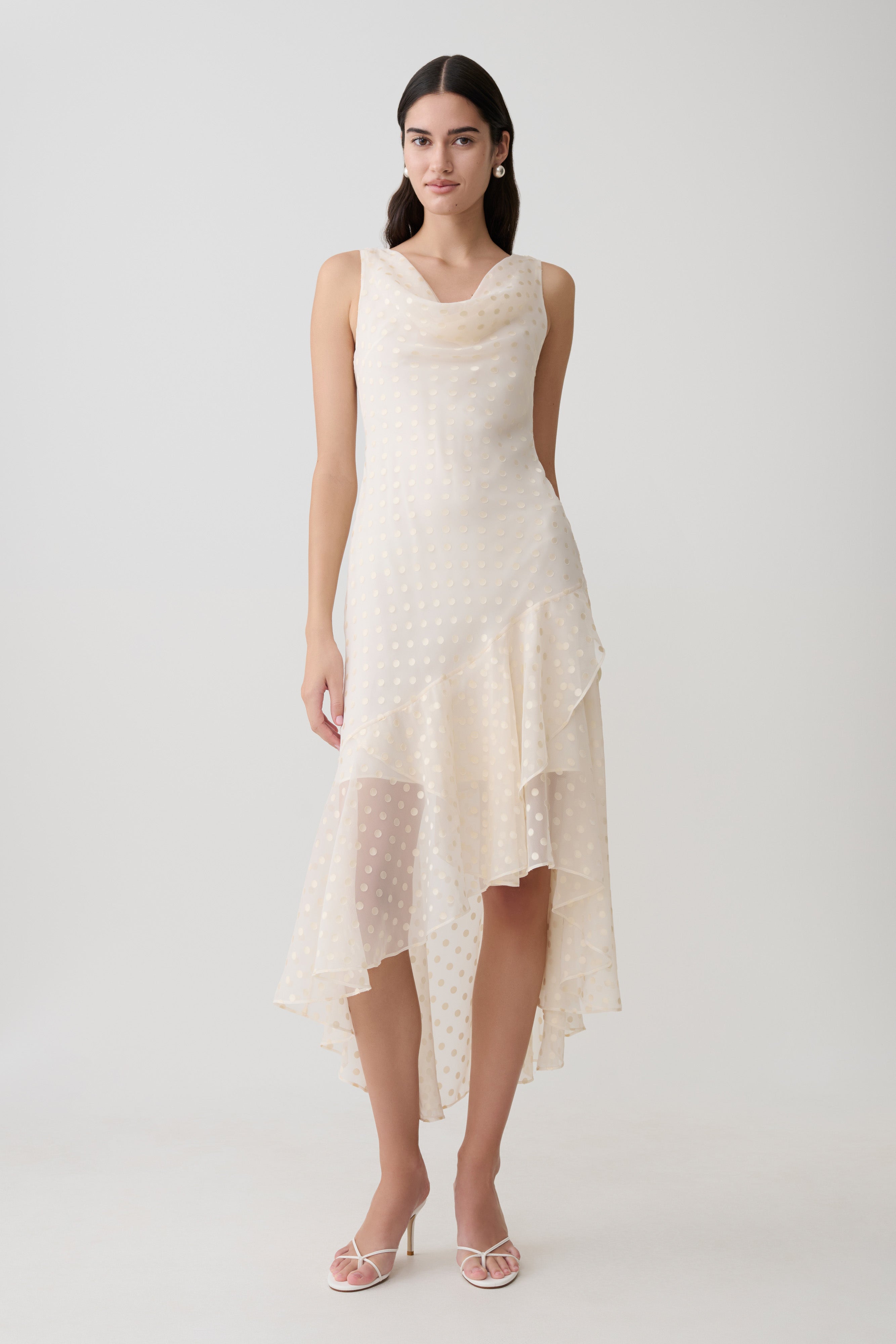 Lilah Devore Midi Dress - Ivory