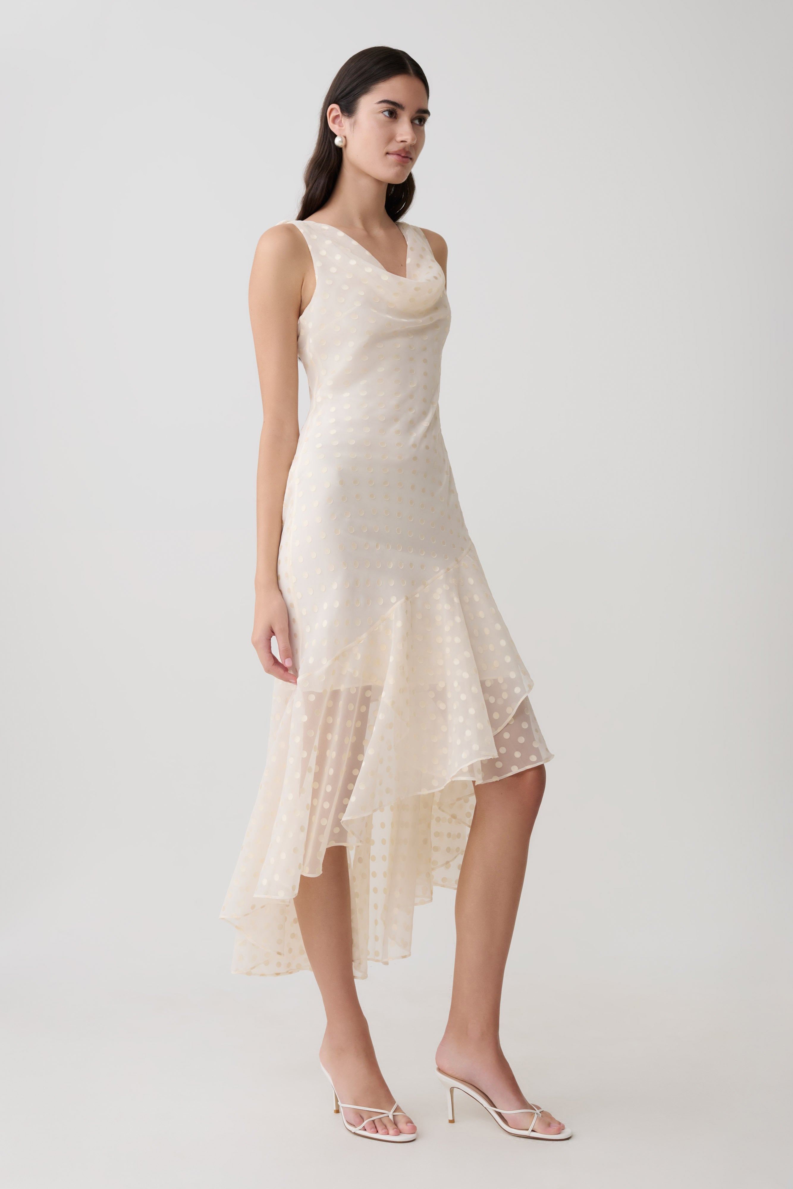 Lilah Devore Midi Dress - Ivory